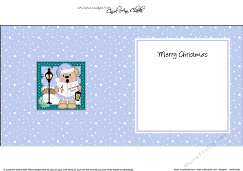 Christmas Livvy Bear is Carol Singing insert square landscape