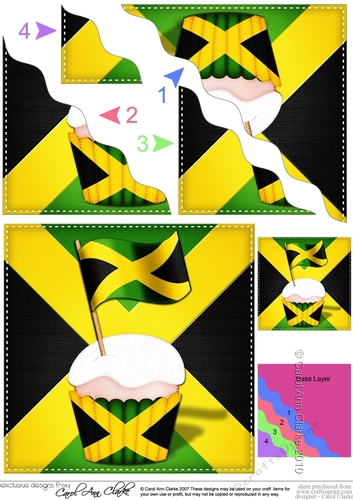Flying the Flag Jamaica Cupcake Wavy Corner side stacker