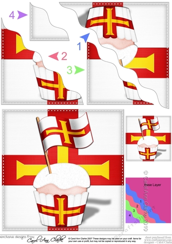 Flying the Flag Guernsey Cupcake Wavy Corner side stacker