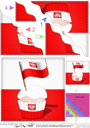 Flying the Flag Poland Cupcake Wavy Corner side stacker