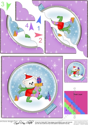 Cute Christmas Cat Teddy Bear has lots of Presents Scallop Corner Topper