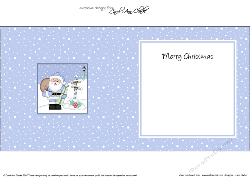 Christmas Santa is at the North Pole insert square landscape