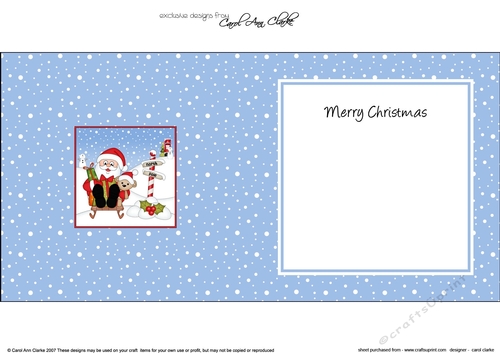 Christmas Santa is at the North Pole insert square landscape