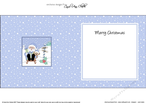 Christmas Santa is at the North Pole insert square landscape