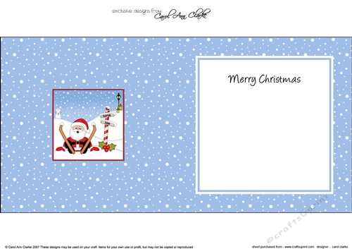 Christmas Santa is at the North Pole insert square landscape