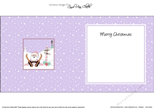 Christmas Santa is at the North Pole insert square landscape
