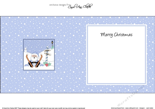 Christmas Santa is at the North Pole insert square landscape