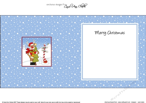 Christmas Rudolph is at the North Pole insert square landscape