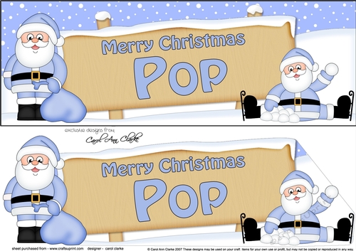 large DL Merry Christmas POP with Santa 3D decoupage