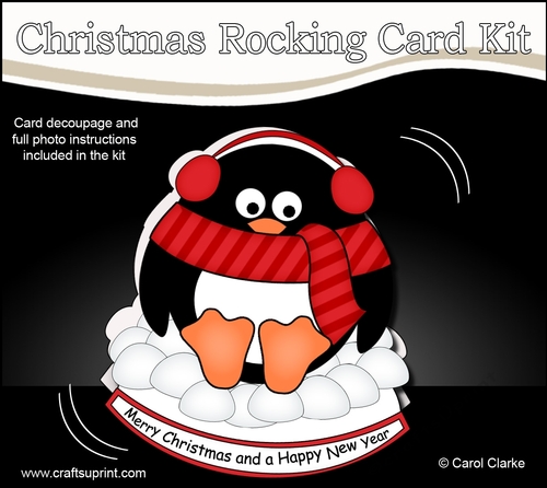 3D Shaped Rocking Christmas Card Mini Kit  - Pip Penguin