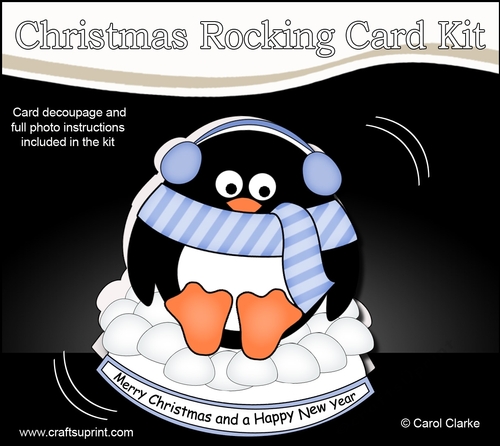 3D Shaped Rocking Christmas Card Mini Kit  - Pip Penguin