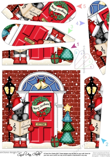 Hamish Scottie Dog is at the Christmas Door Fan Pyramage Topper