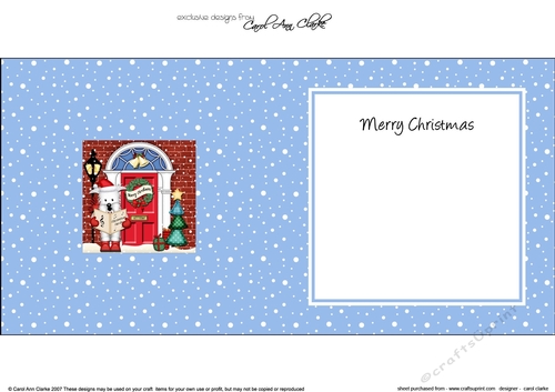 Jock Westie Dog is at the Christmas Door matching insert square landscape