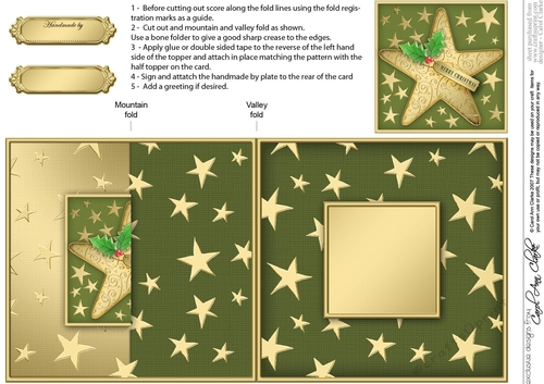 Christmas Stars No-Hole Fold Back Card