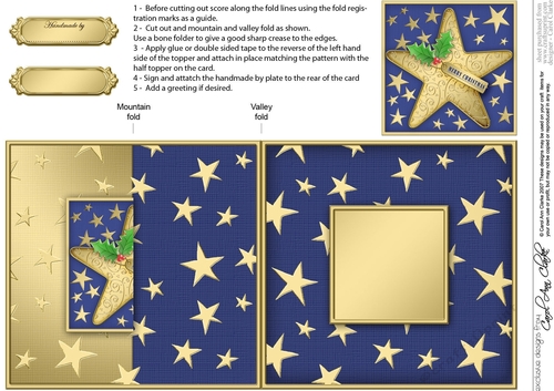 Christmas Stars No-Hole Fold Back Card