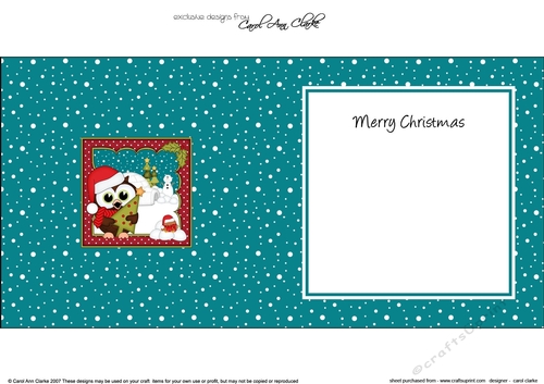 Christmas Little Hoot Owl has a Christmas Tree matching insert square landscape