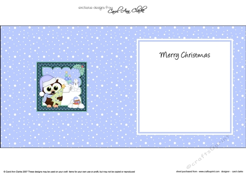 Christmas Little Hoot Owl has a Christmas Tree matching insert square landscape