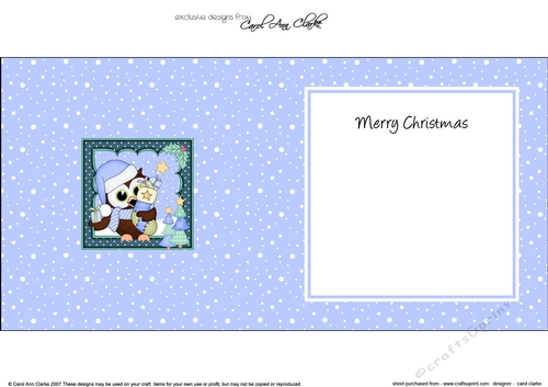 Christmas Little Hoot Owl has a Christmas Stocking matching insert square landscape