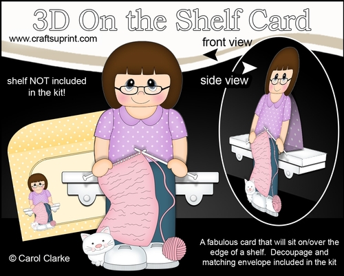 3D On the Shelf Card Kit - Beverley is Knitting