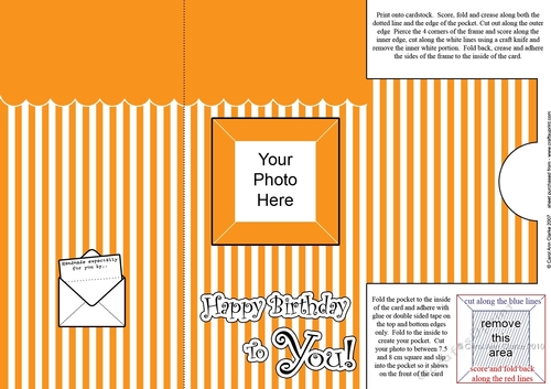 Add a Photo DL Card - HAPPY BIRTHDAY with easy fold frame