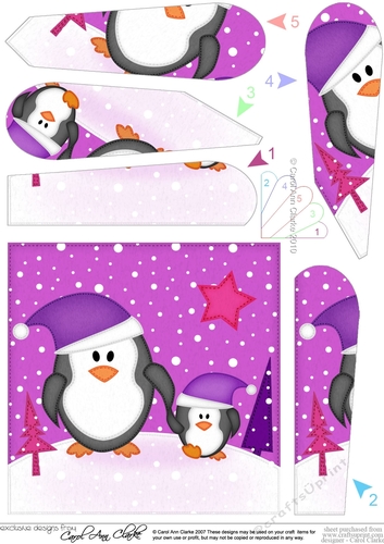 Christmas Penguin Felties Fan Pyramage Topper