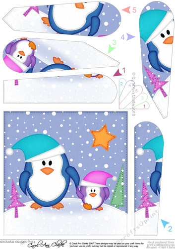 Christmas Penguin Felties Fan Pyramage Topper