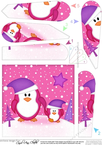 Christmas Penguin Felties Fan Pyramage Topper