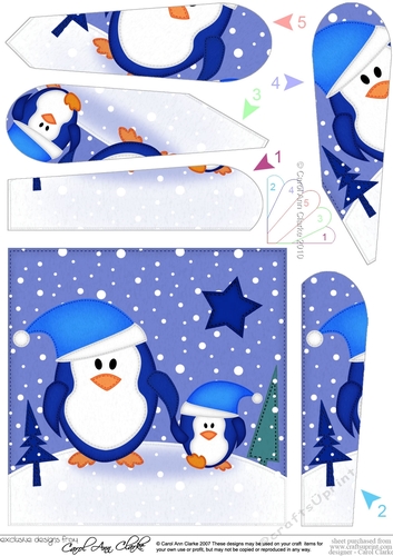 Christmas Penguin Felties Fan Pyramage Topper