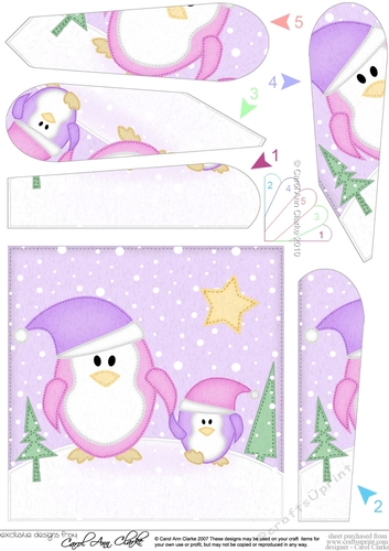 Christmas Penguin Felties Fan Pyramage Topper