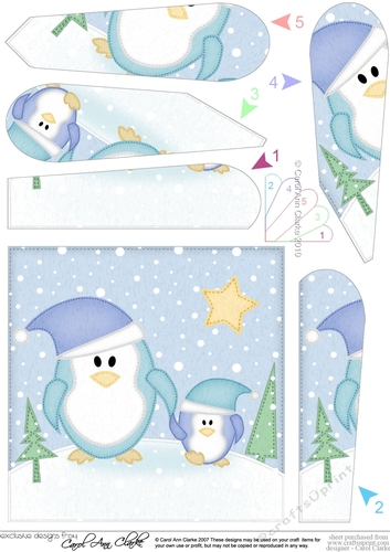 Christmas Penguin Felties Fan Pyramage Topper