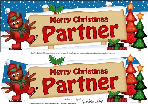 large DL Merry Christmas PARTNER with Robin 3d decoupage