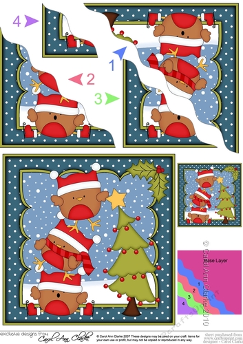 Christmas Bobbin Robin & Friends put the Star on the Christmas Tree Wavy Corner side stacker Topper