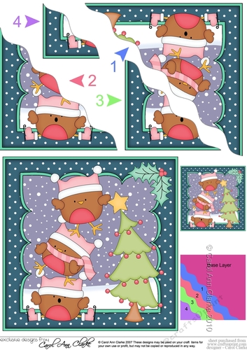 Christmas Bobbin Robin & Friends put the Star on the Christmas Tree Wavy Corner side stacker Topper