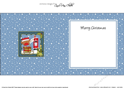 Christmas Bobbin Robin Posts a Letter to Santa insert square landscape