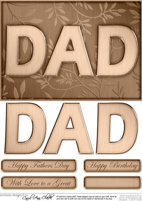 A5 Elegant Metallic Words Quick Card with 3D Decoupage