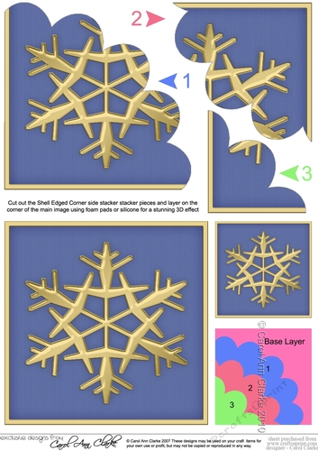 Christmas Snowflake Shell Edged Corner side stacker