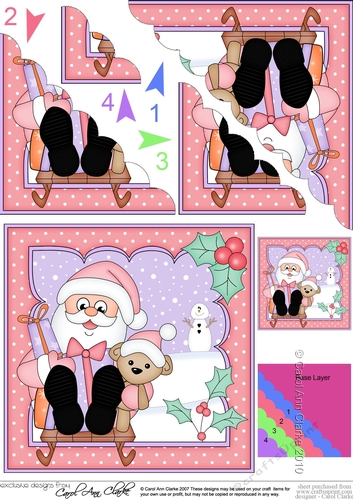 Christmas Santa is going Sledging Scallop Corner side stacker Topper