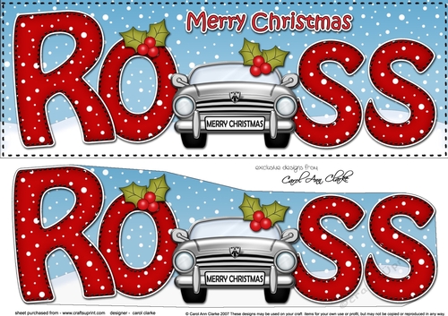 Large DL Merry Christmas ROSS 3D decoupage 