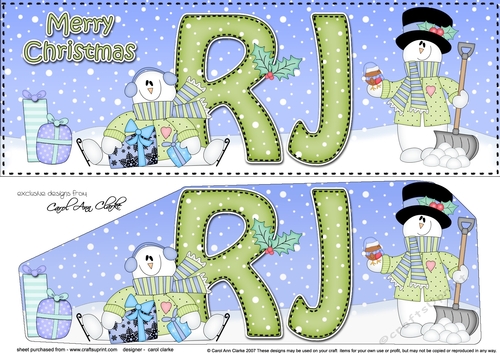 Large DL Merry Christmas RJ 3D decoupage 