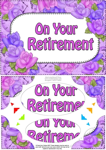 A5 ON YOUR RETIREMENT Time for Roses Scallop Corners & Pyramage