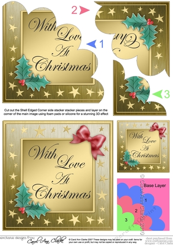 Elegant Christmas Greetings Shell Edged Corner side stacker