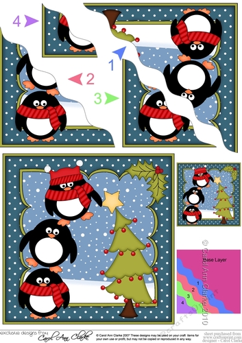 Christmas Pip Penguin & Friends put the Star on the Christmas Tree Wavy Corner side stacker Topper