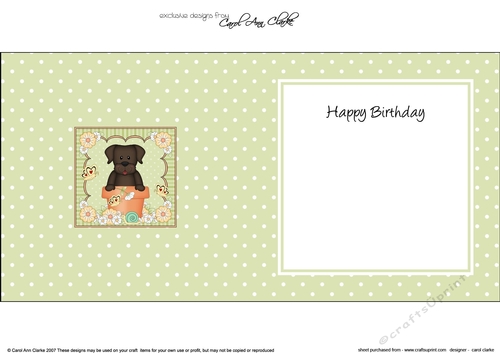 Flower Pot Friends Cute Little Chocolate Labrador Dog square landscape insert