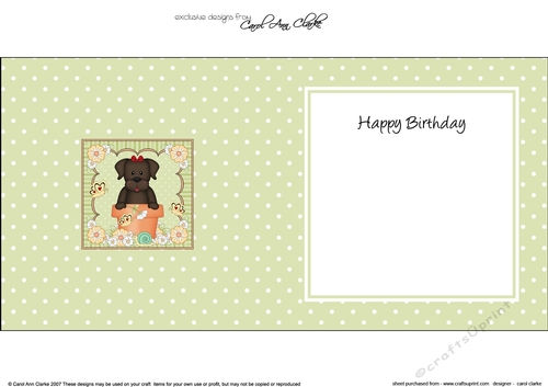 Flower Pot Friends Cute Little Chocolate Labrador Dog square landscape insert