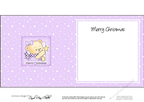 Cute Hunney Bear Rosie has a Christmas Star square landscape insert