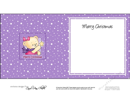 Cute Hunney Bear Rosie has a Christmas Star square landscape insert