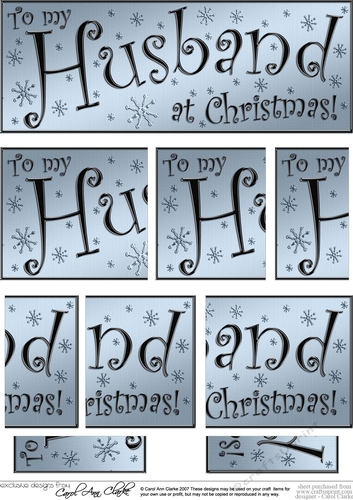 To my Husband Christmas DL side stacker Topper