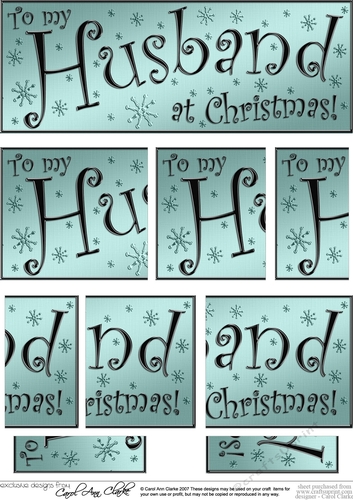 To my Husband Christmas DL side stacker Topper