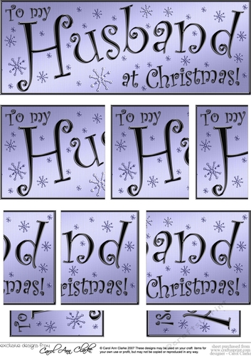 To my Husband Christmas DL side stacker Topper