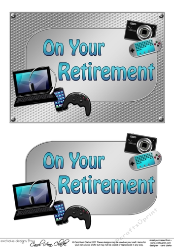5x7 ON YOUR RETIREMENT Gadgets n Gizmos 3D Decoupage
